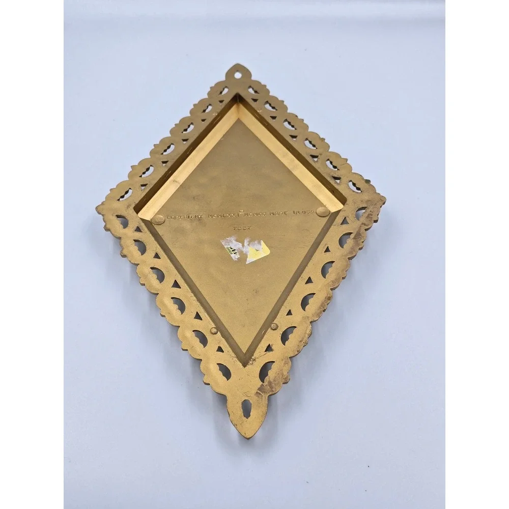 Vintage HOMCO 1971 Gold‎ Laurel Wreath Torch Plaque Wall Hanging MCM Decor Made